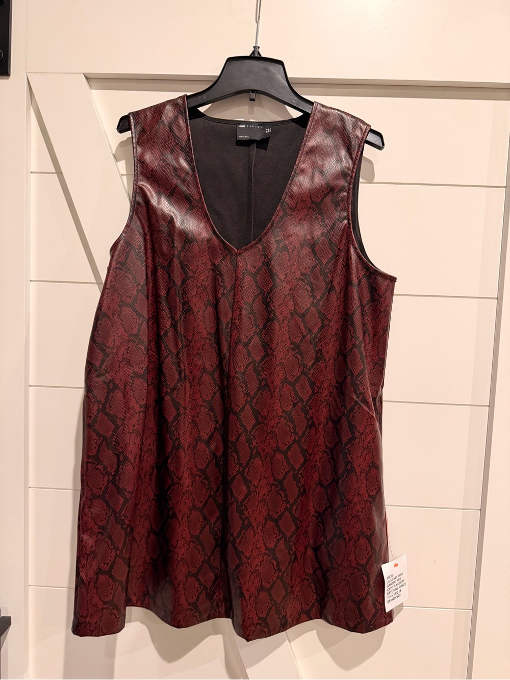 ASOS design faux leather snakeskin dress